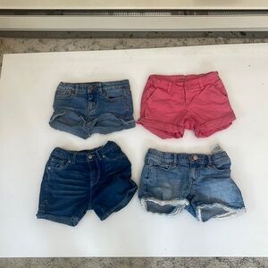 Jean shirts lot 2 Kidpik and Levi jean shorts size 6 Abercrombie shorts size 7/8